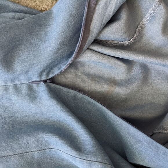 ZARA reworked denim blouse detachable crochet collar and lace edge Small @L - Picture 9 of 10